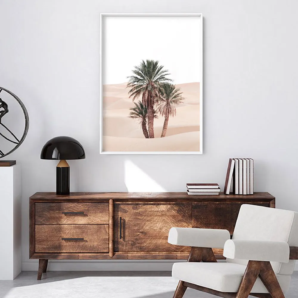 Desert Palms on Sand Dunes I - Art Print