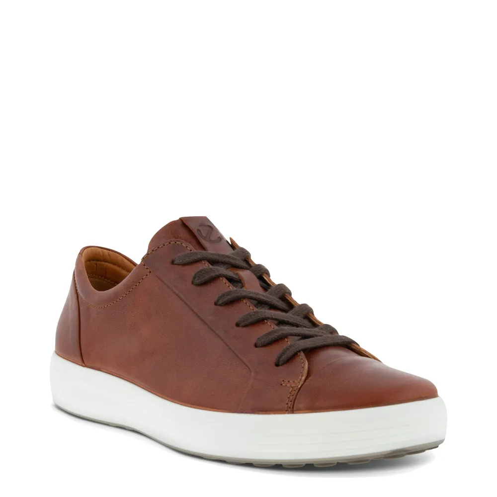 Ecco Men's Soft 7 City Leather Sneaker in Cognac