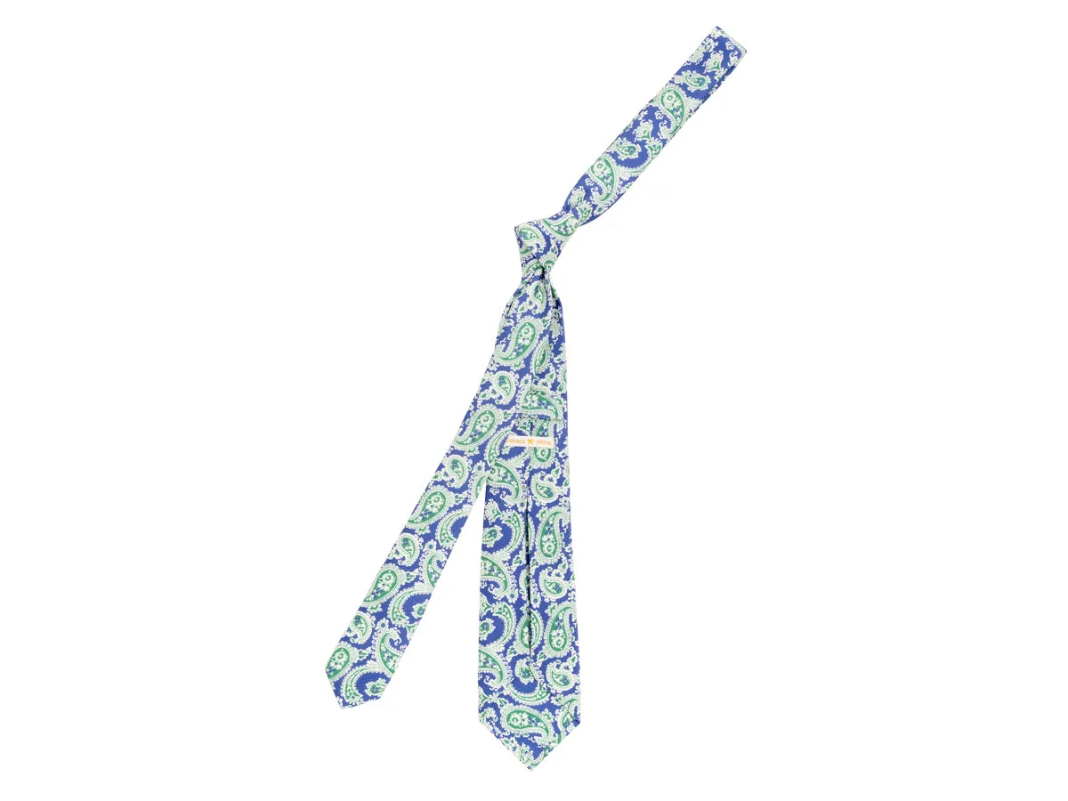 Five Fold Shantung Tie Paisley Blue