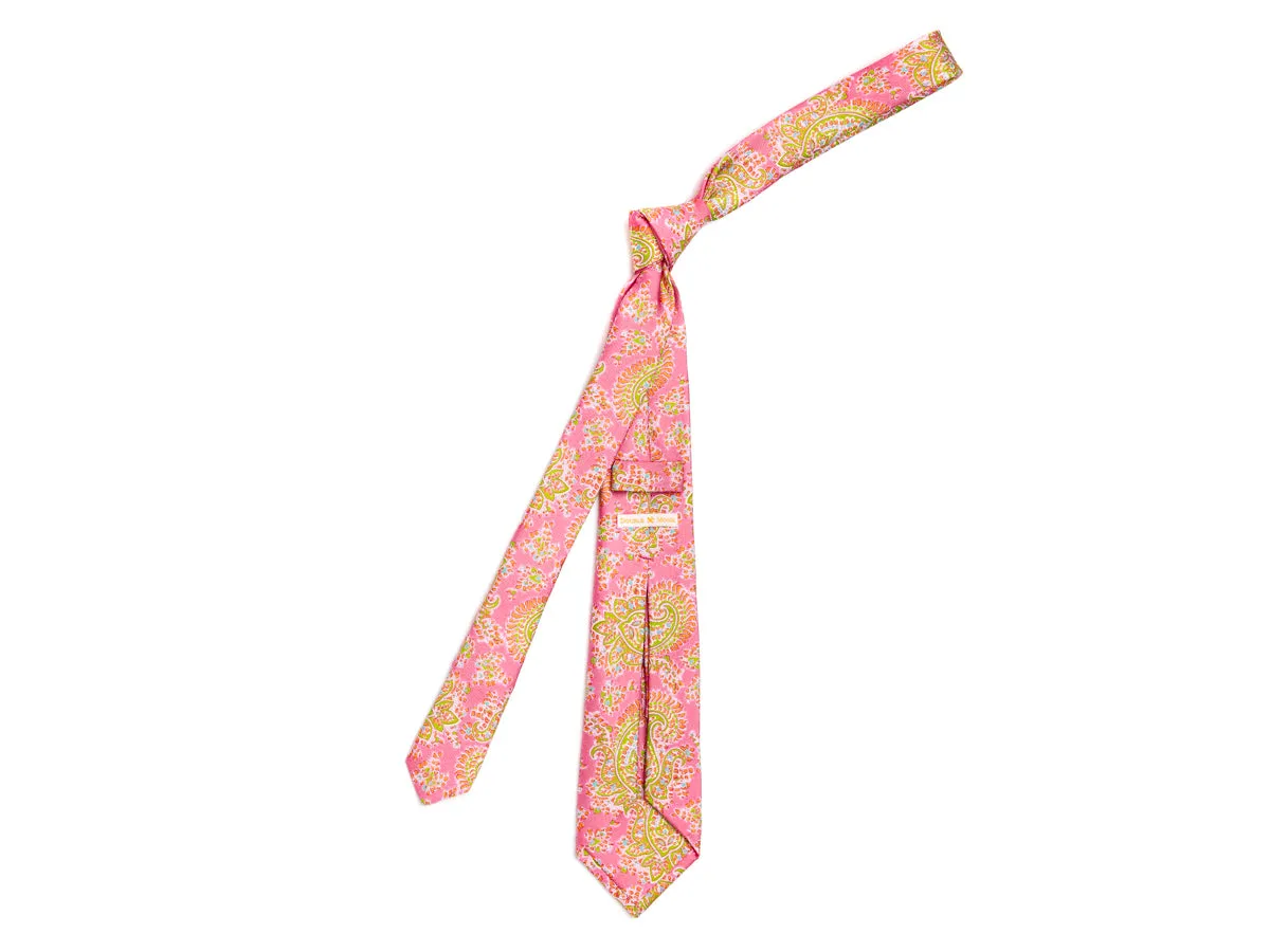 Five Fold Silk Tie Indian Paisley Pink