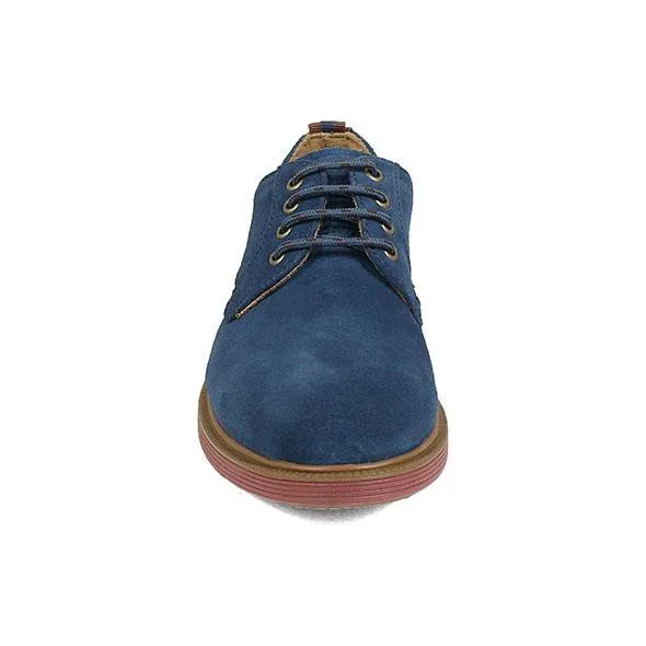 Florsheim Kids Boy's Sapacush Plain Toe Ox Navy Suede/Brick (Sizes 12-3)