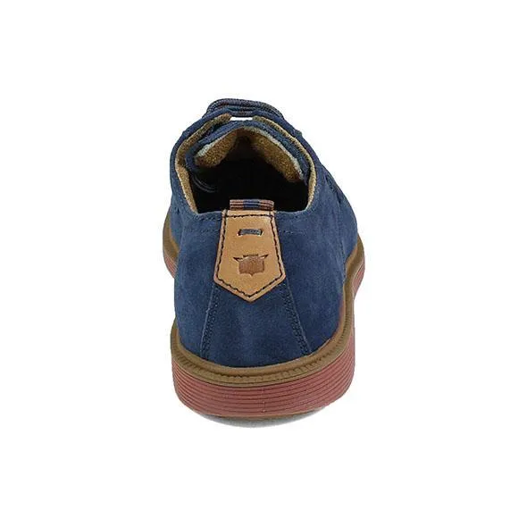 Florsheim Kids Boy's Sapacush Plain Toe Ox Navy Suede/Brick (Sizes 12-3)