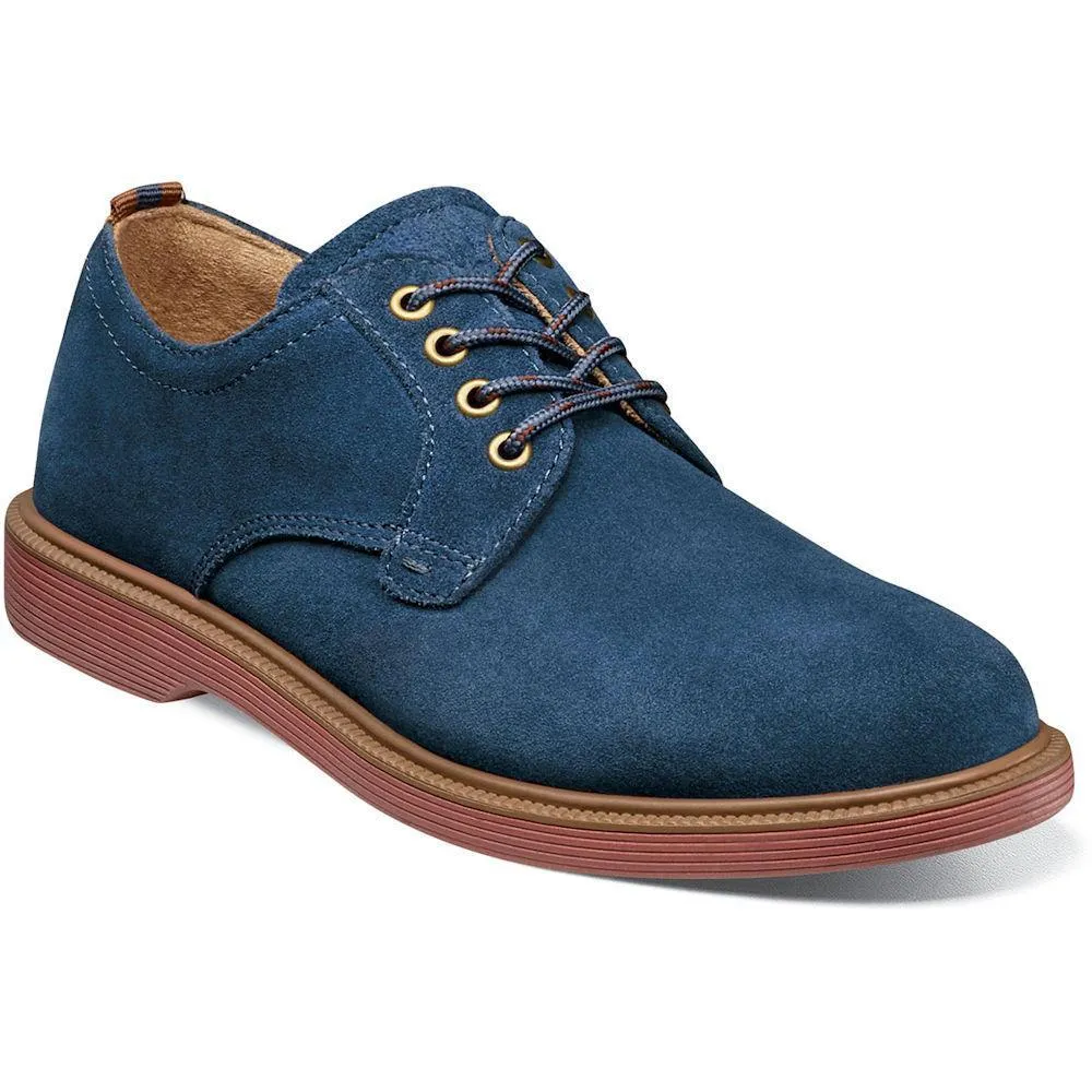 Florsheim Kids Boy's Sapacush Plain Toe Ox Navy Suede/Brick (Sizes 12-3)