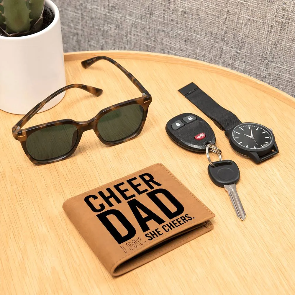 Funny Cheer Dad Leather Wallet