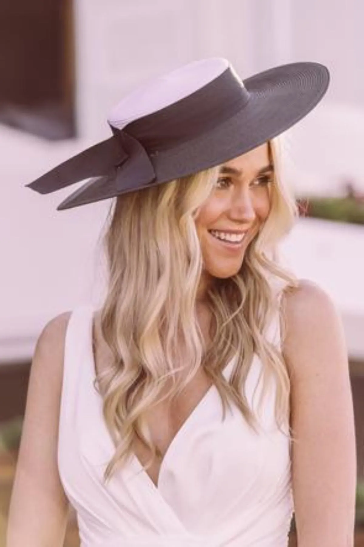 Hire MORGAN & TAYLOR Azaria Boater Hat (Black/ White)