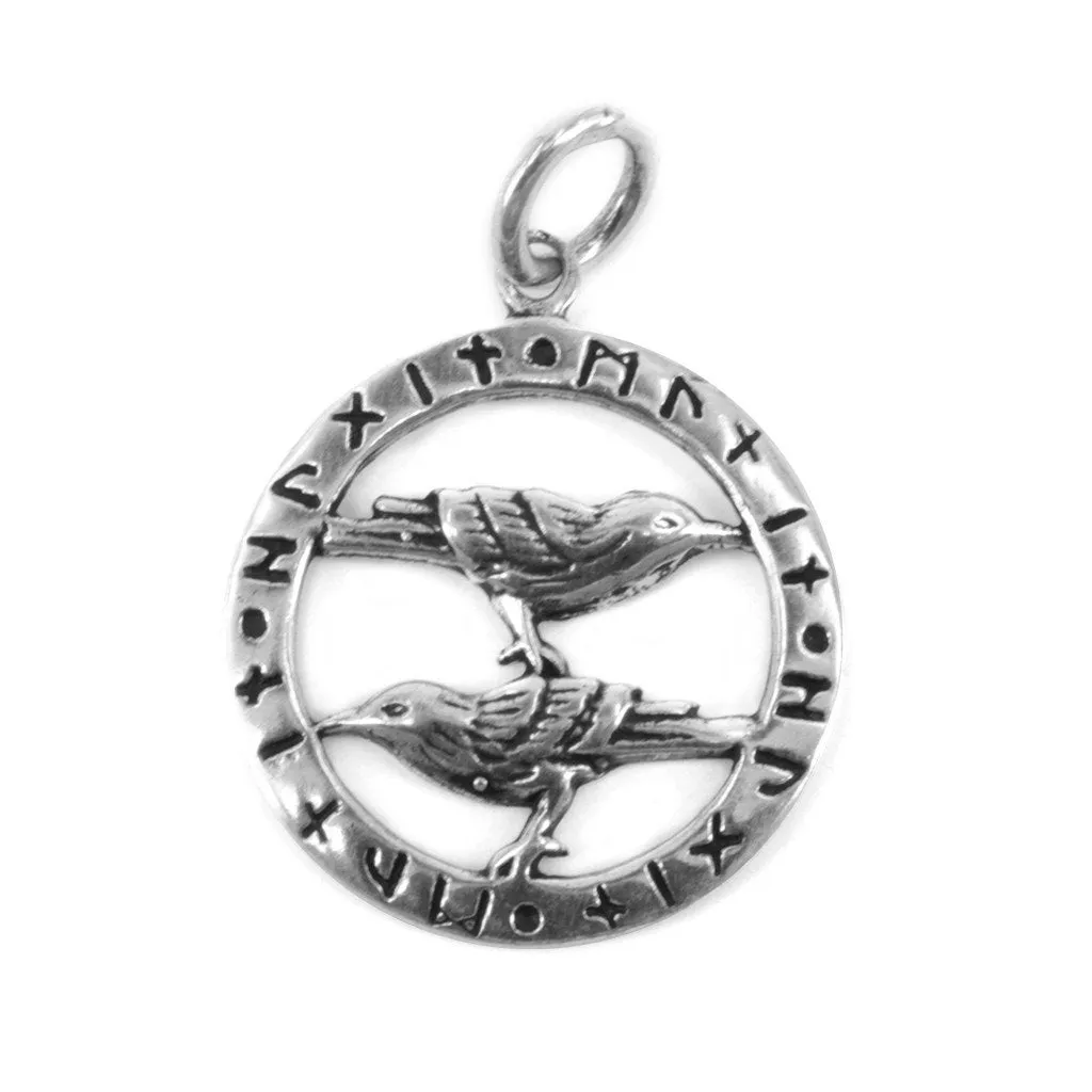 Huginn & Muninn Amulet, Silver