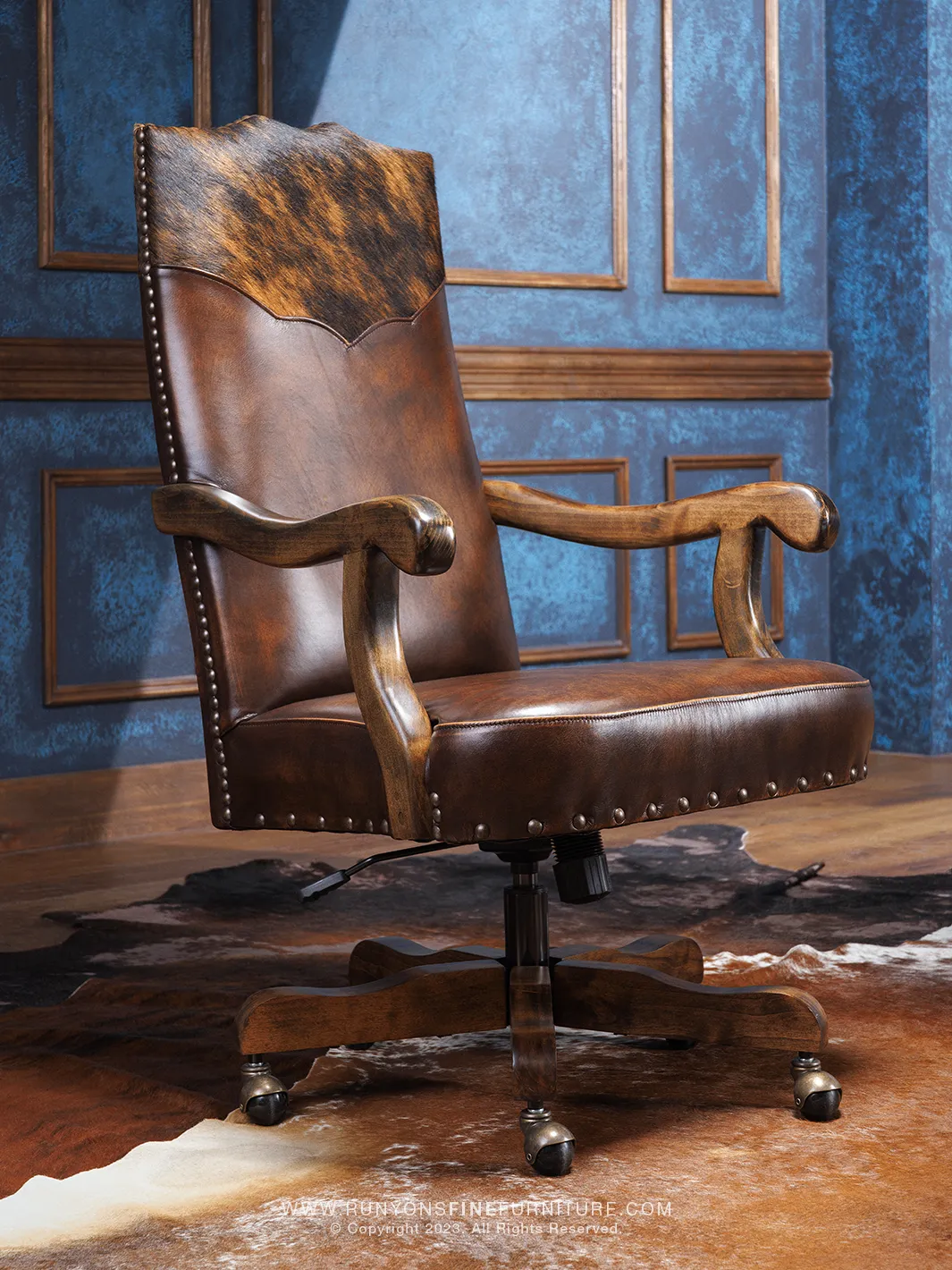 Jasper Cowhide Leather Desk Chair