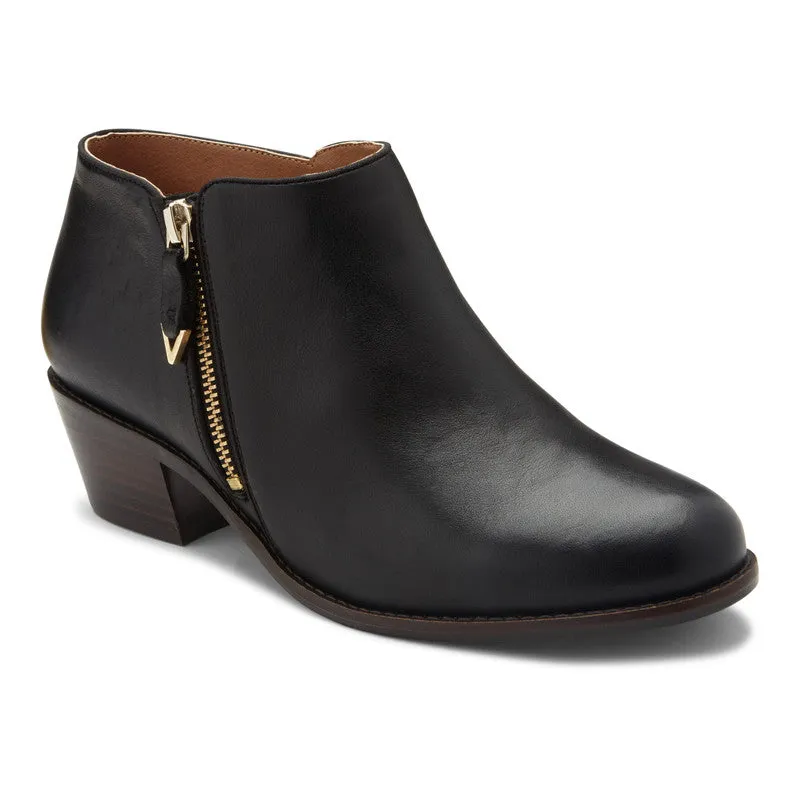 JOLENE - BLACK LOW HEEL ANKLE BOOT