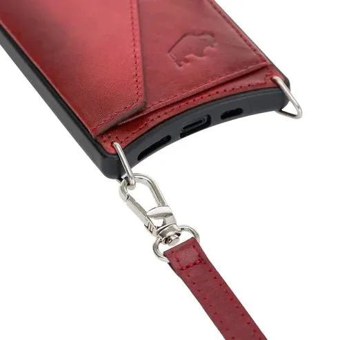 Lara iPhone 11 Pro Crossbody Wallet Case, Burnished Red