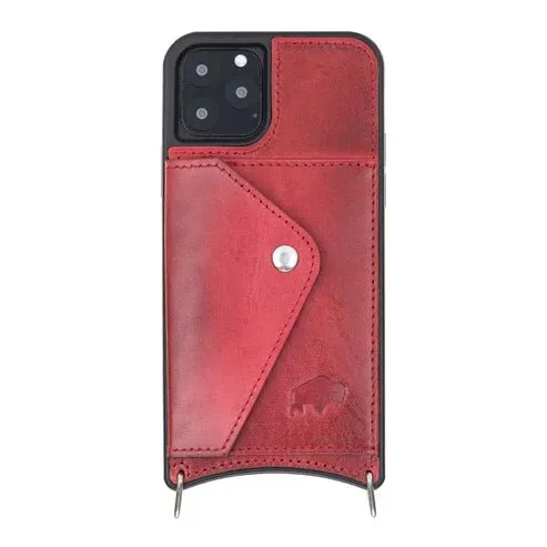 Lara iPhone 11 Pro Crossbody Wallet Case, Burnished Red