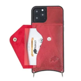 Lara iPhone 11 Pro Crossbody Wallet Case, Burnished Red