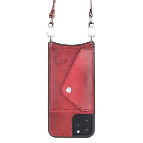 Lara iPhone 11 Pro Crossbody Wallet Case, Burnished Red