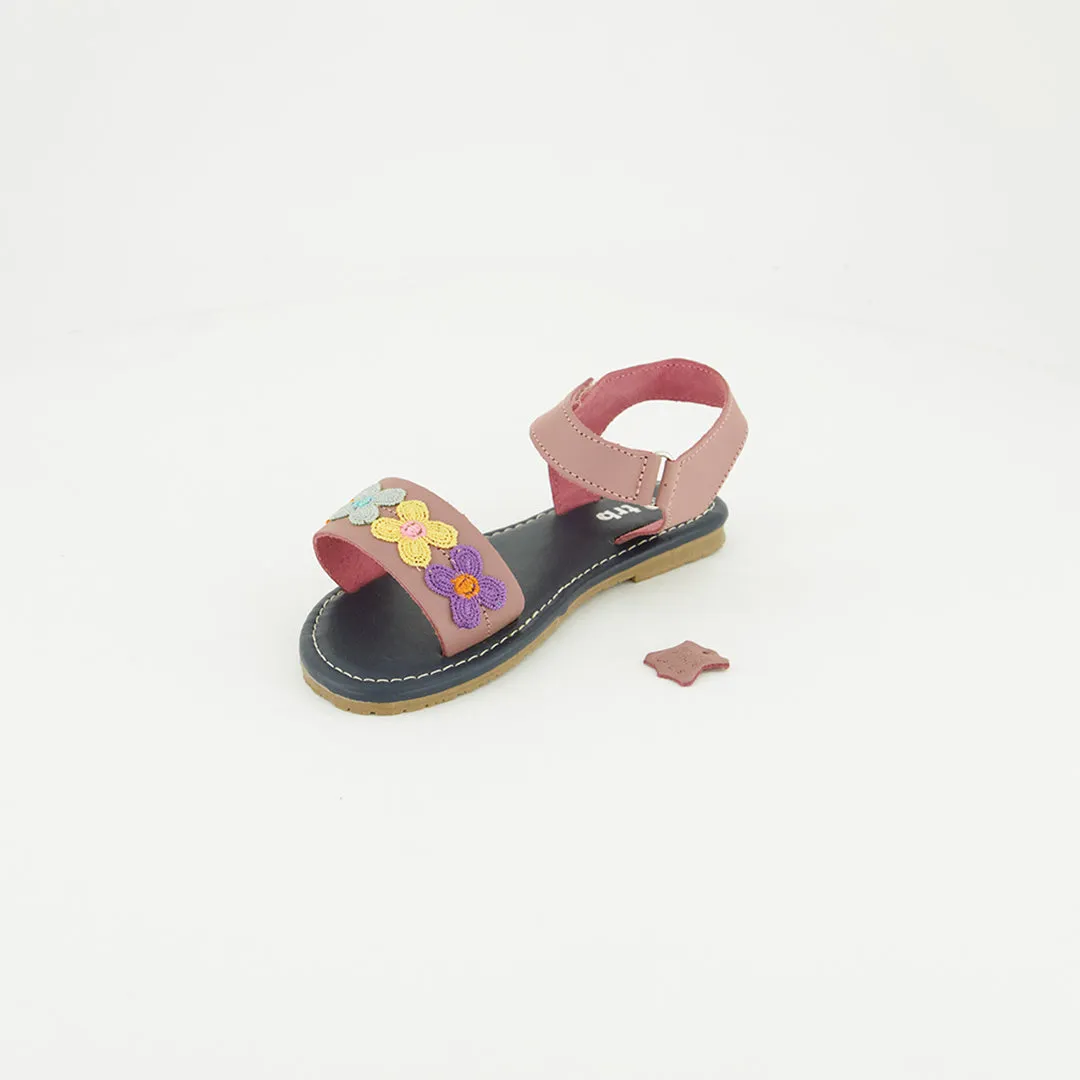 Leather Strappy Sandal.Flower