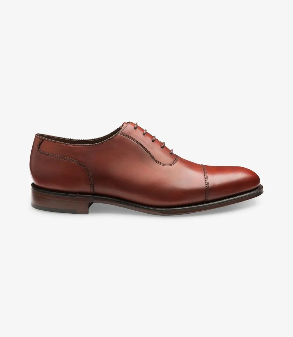 LOAKE - EVANS Premium toe cap Oxford shoe - Conker Burnished Calf