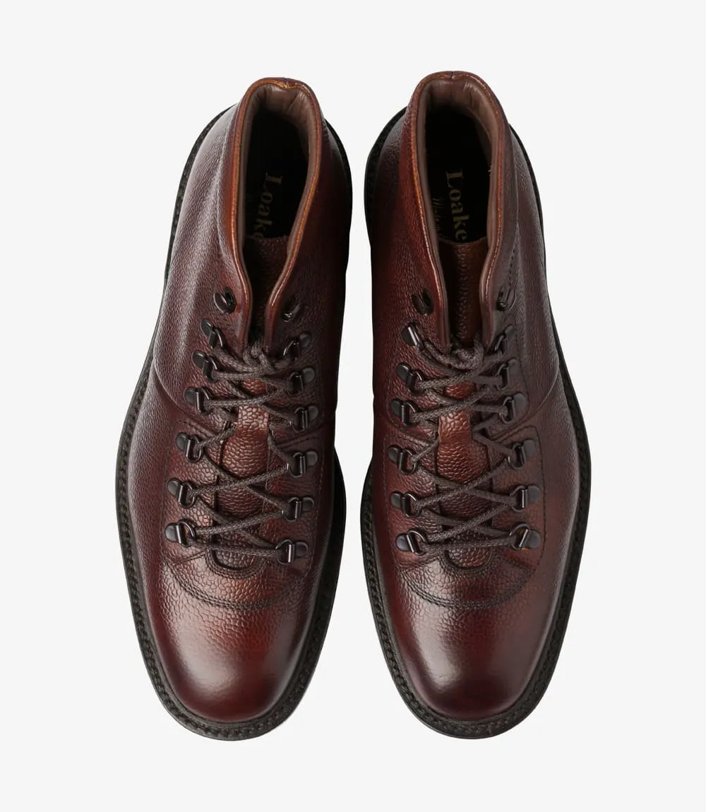 LOAKE - HIKER Premium Lace Up Boot - Oxblood Grain