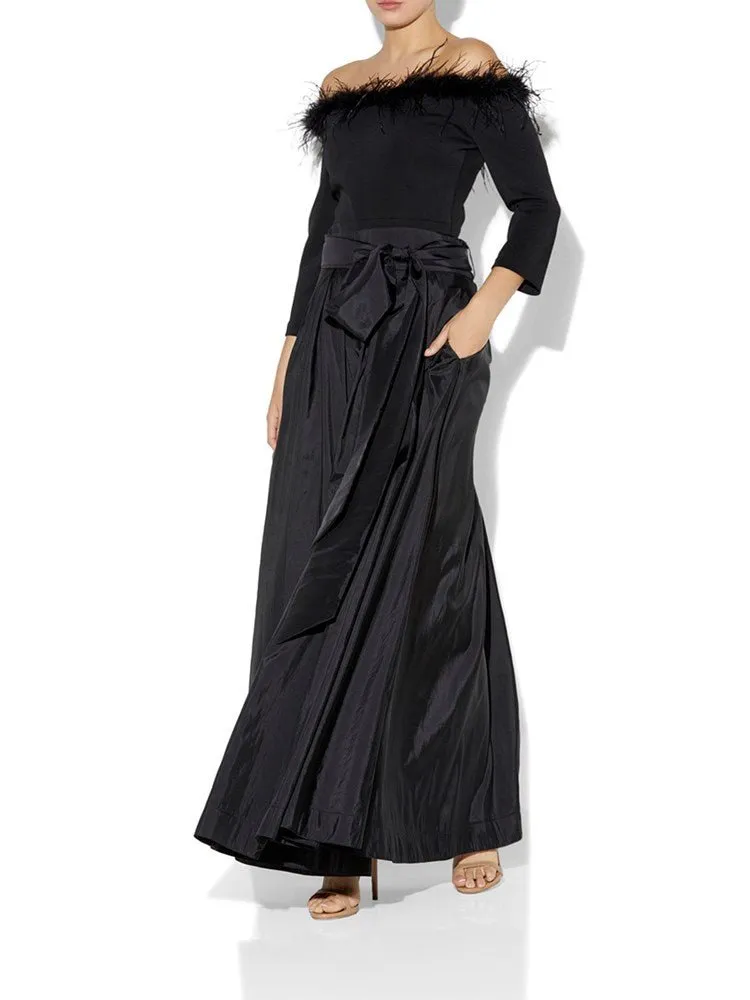 Lux Black Taffeta Skirt