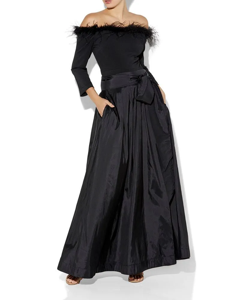 Lux Black Taffeta Skirt