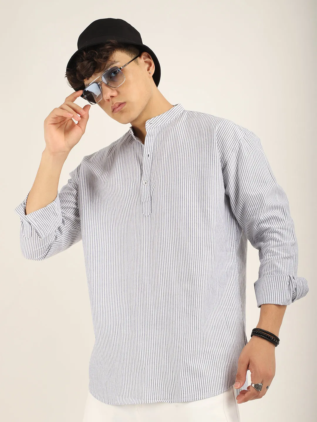 Marco Oxford Sky Blue Short Kurta