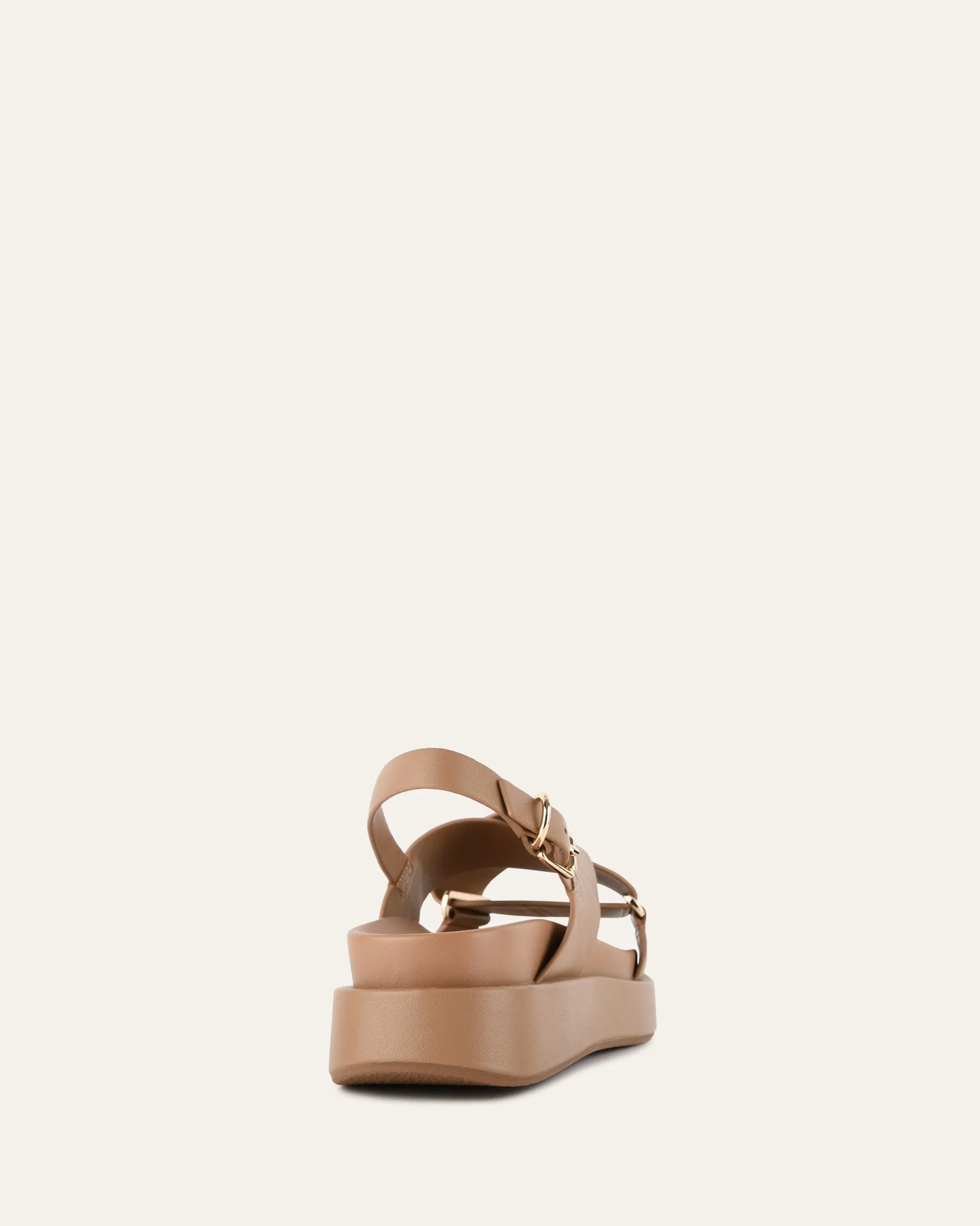 MARLEY FLAT SANDALS TAN LEATHER