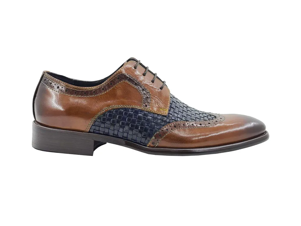 Medallion Wing-tip Basket Weave Four Eyelets Oxford