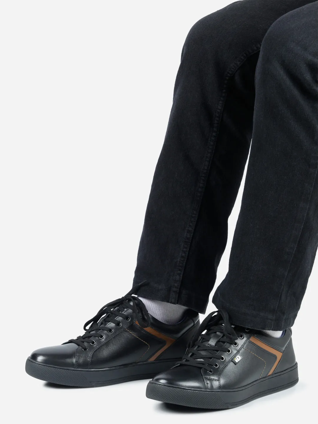 Men's Black Lace Up Sneaker (ID3051)