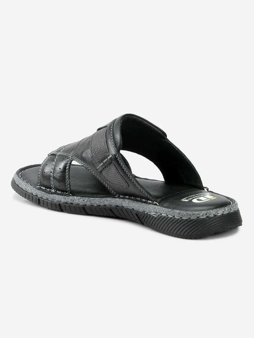 Men's Black Slip On Casual Sandal (ID4105)