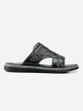 Men's Black Slip On Casual Sandal (ID4105)