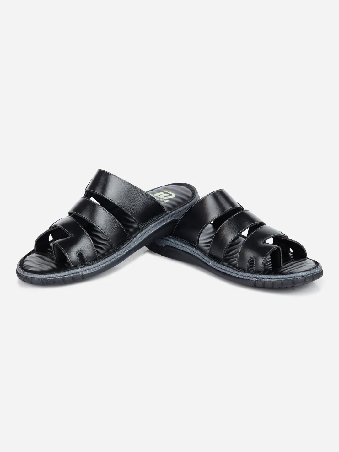 Men's Black Slip On Sandal (ID4132)