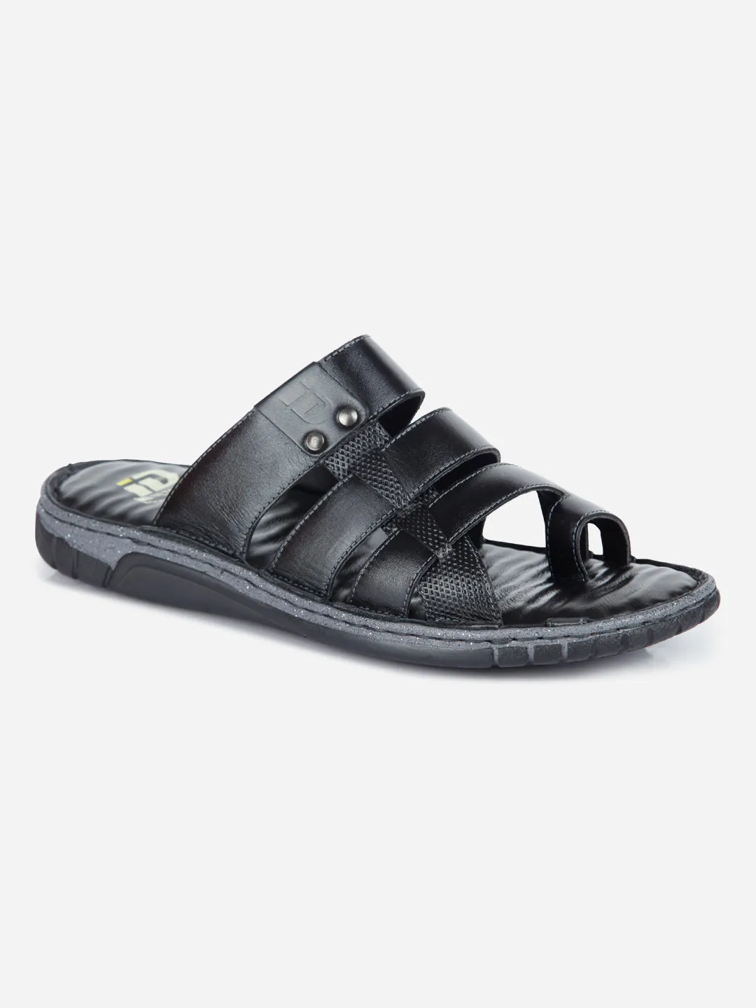 Men's Black Slip On Sandal (ID4132)