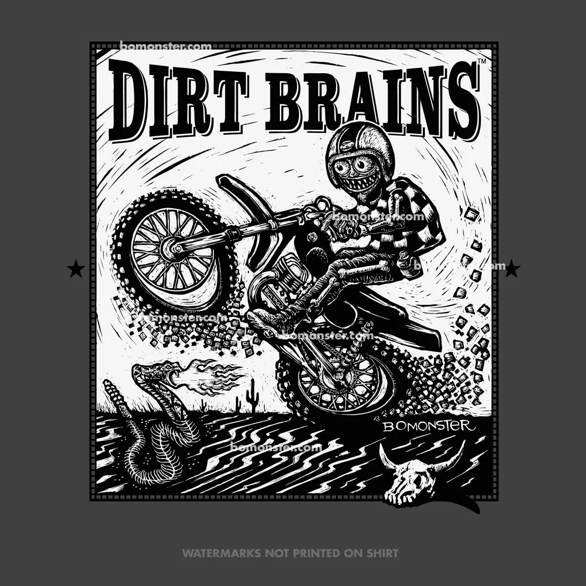 Men's Dirt Bike T-Shirt "Charcoal Dirt Brains"