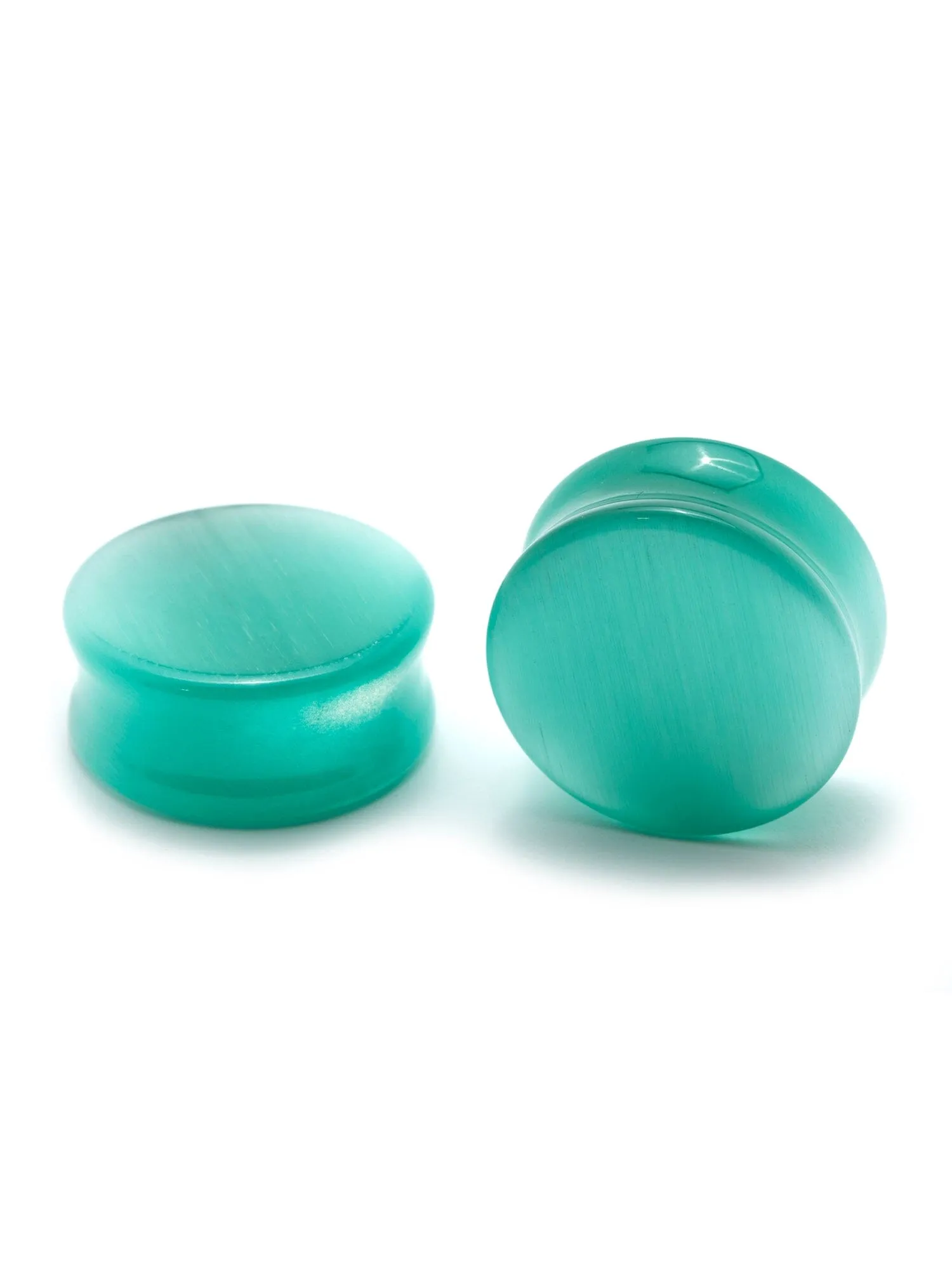 Mint Green Cat's Eye Stone Plugs