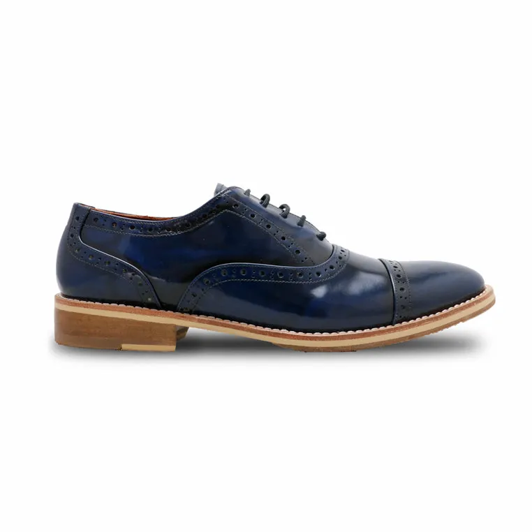 MR.FERGUSON SEMI-BROGUE European Brush Off Bezel Blue