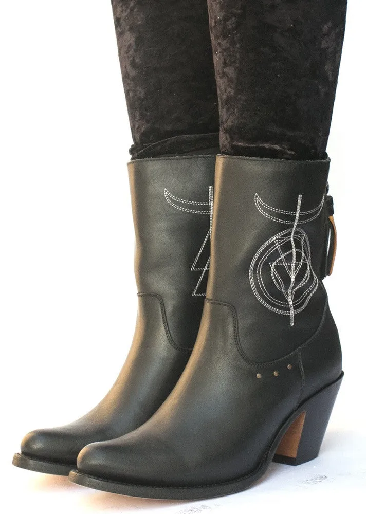 No.1053 ALLEY symbol boot Black