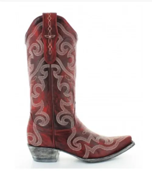 Old Gringo Yippee Ki Yay Vittoria Stitched Vesuvio Red Cowboy Boot