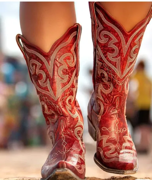 Old Gringo Yippee Ki Yay Vittoria Stitched Vesuvio Red Cowboy Boot