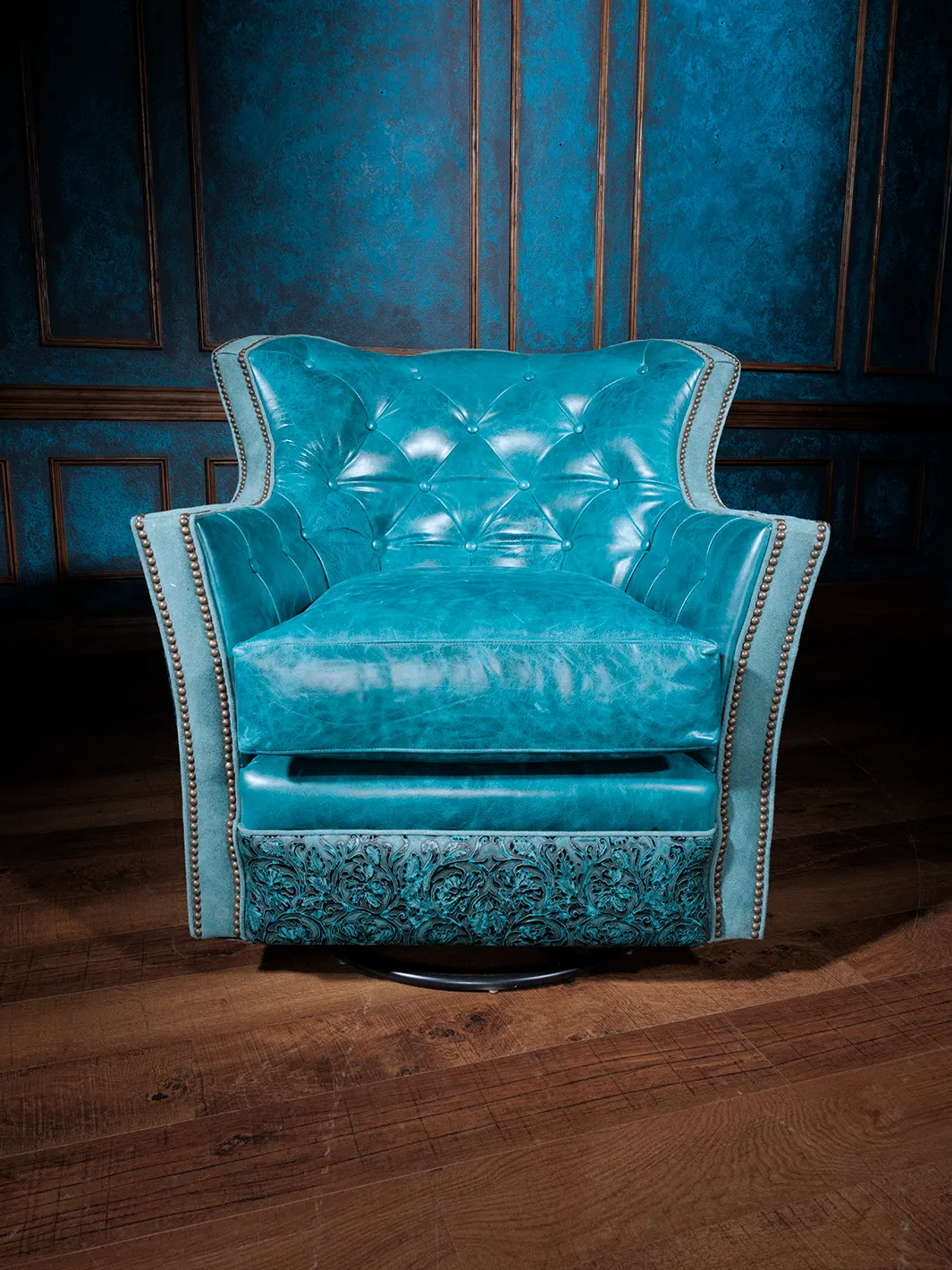 Old Western Blues Swivel Chair