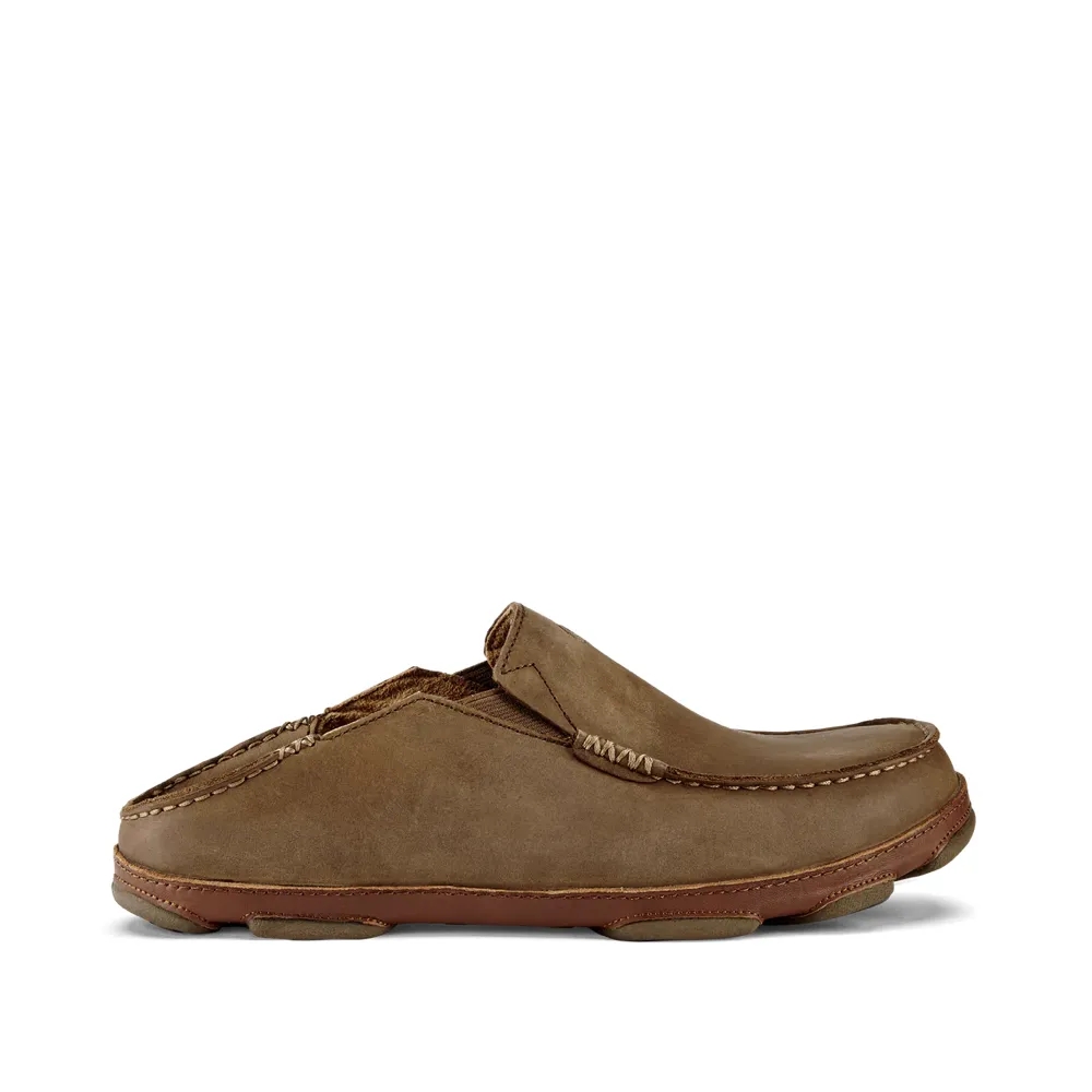 OluKai Men's Moloa Moc Leather Slip On Shoes in Ray