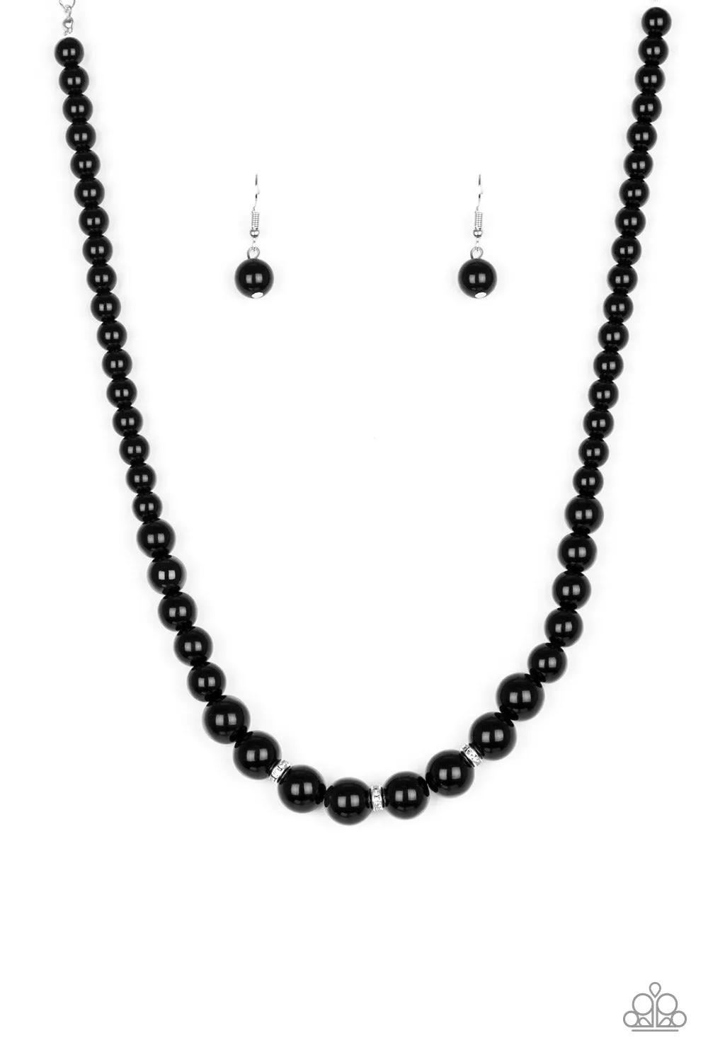 Paparazzi Accessories  - Royal Romance #N824 Peg - Black Necklace