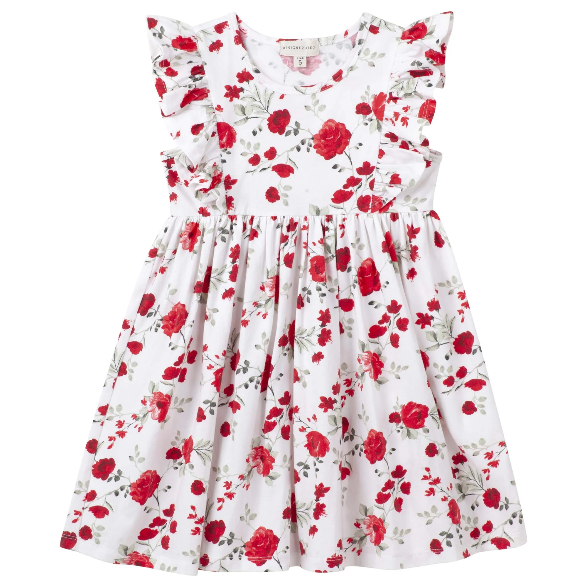 Penny Floral S/S Hazel Dress - Red