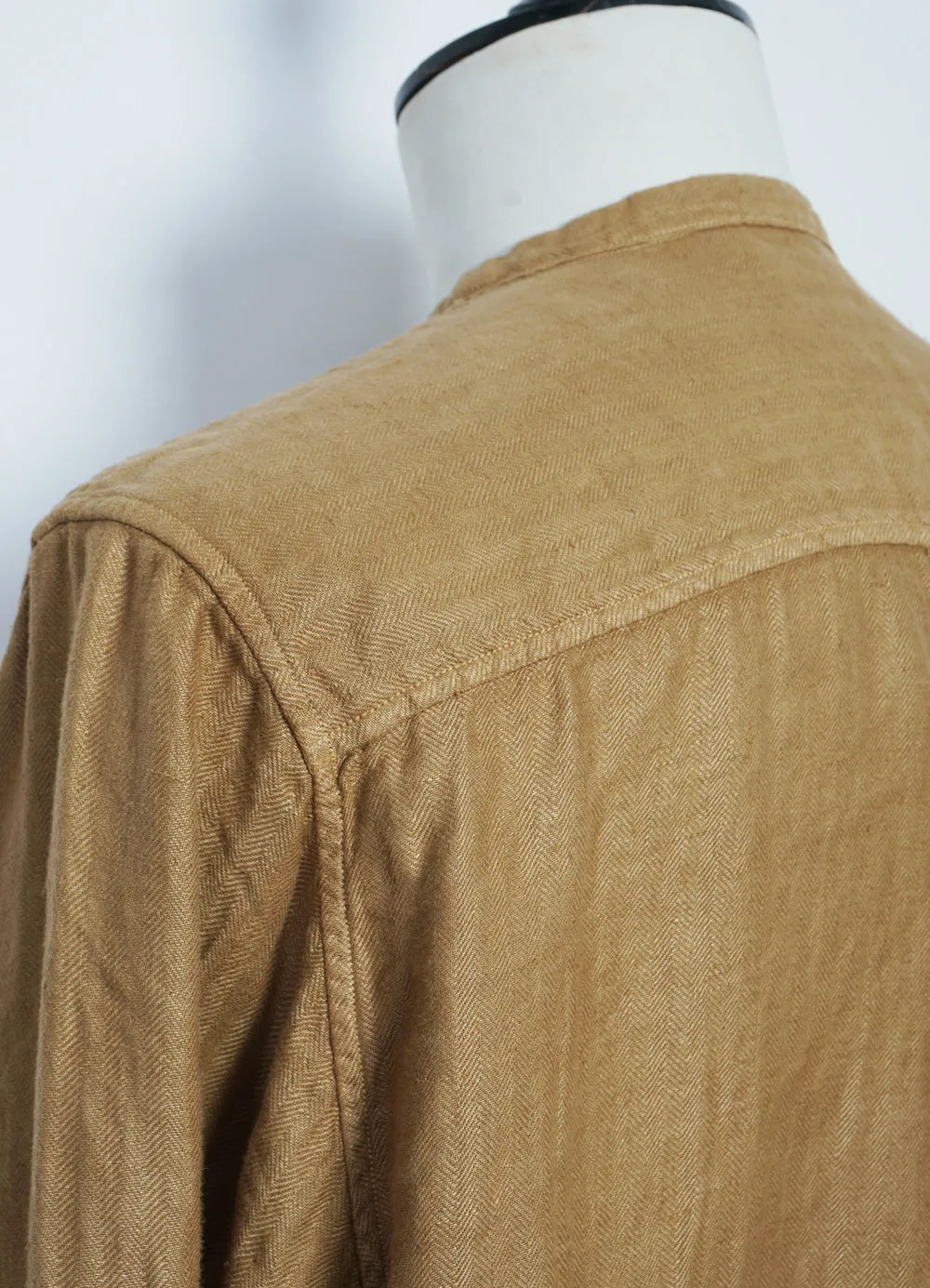 PENNY SHIRT | Gauze Linen Herringbone Shirt | Gold