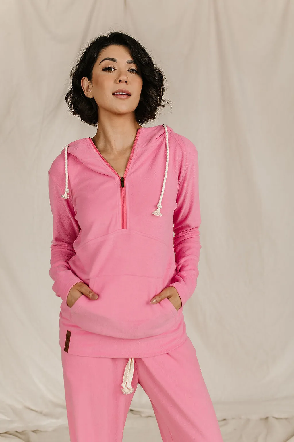 Performance Fleece HalfZip Sweatshirt - Pink Tulip