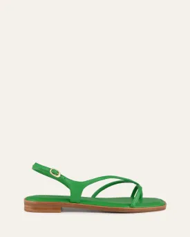 PHOEBE FLAT SANDALS EMERALD GREEN LEATHER