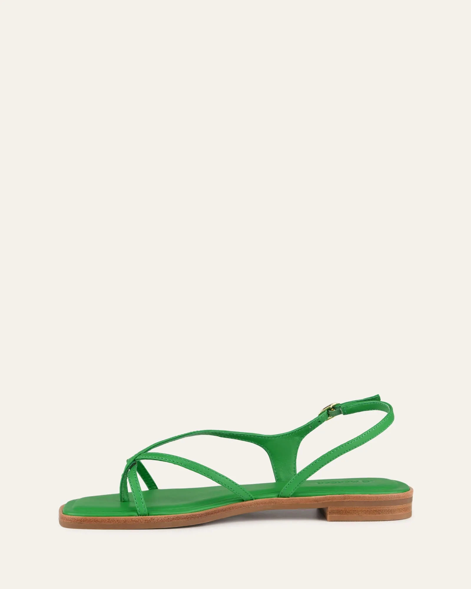 PHOEBE FLAT SANDALS EMERALD GREEN LEATHER