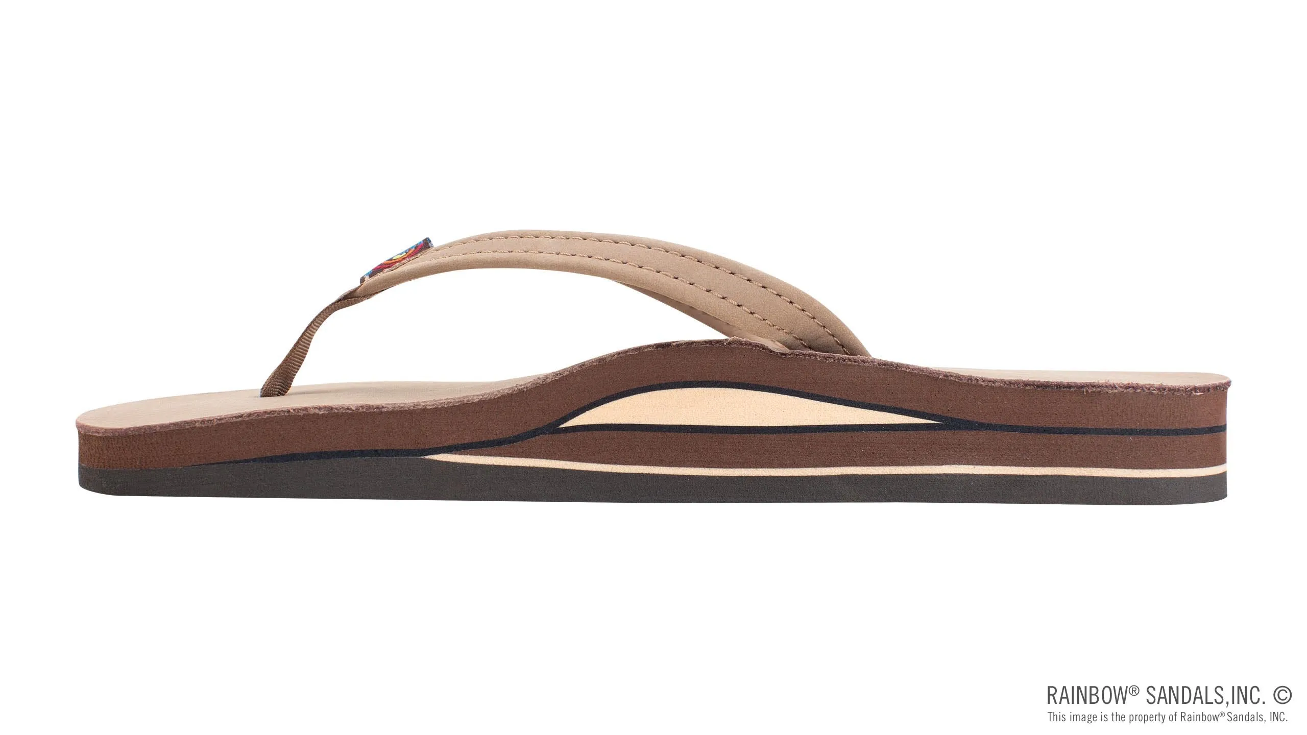 Rainbow Sandals Women's - Double Layer - 1" Strap - Dark Brown