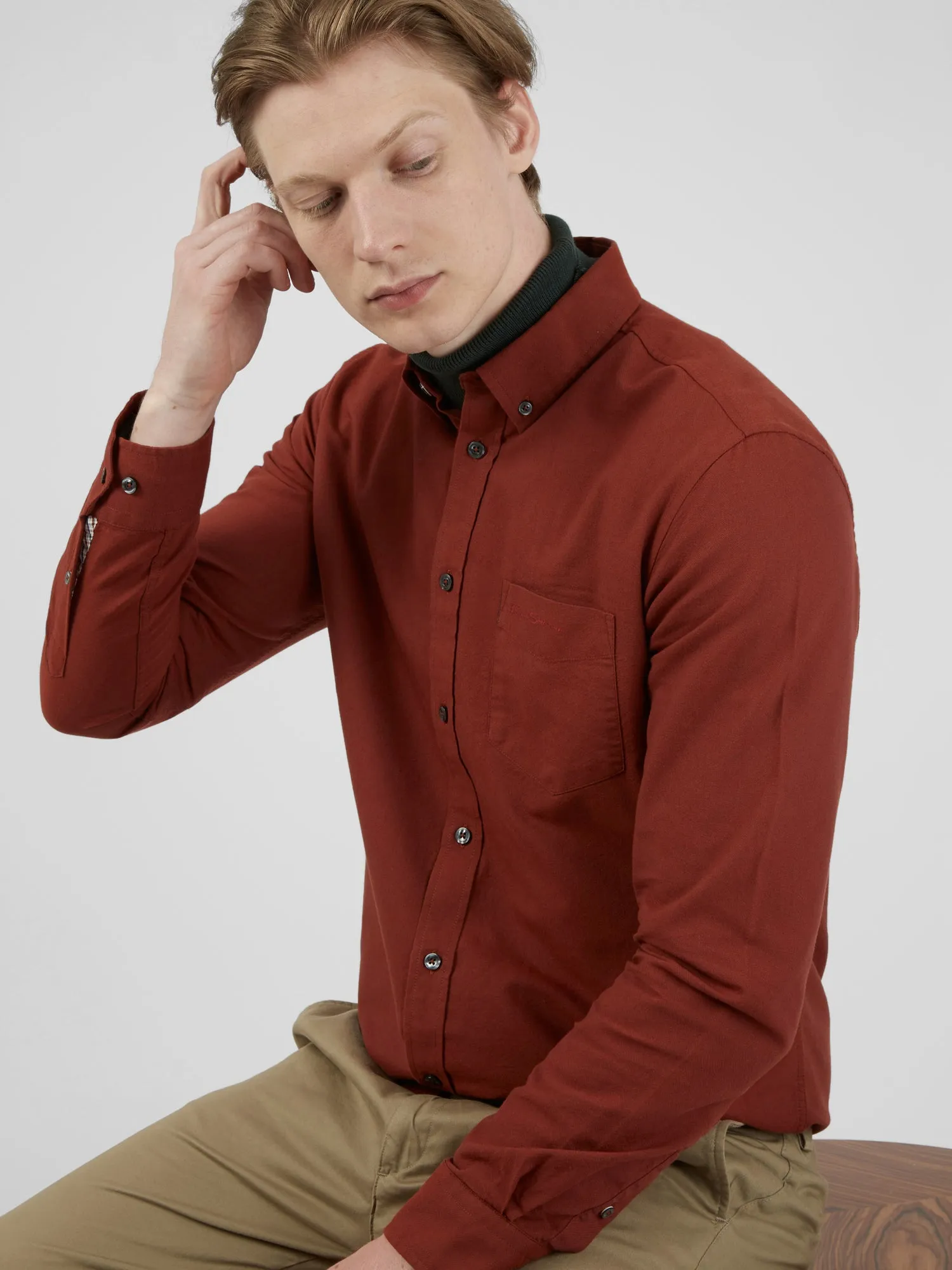 Signature Long-Sleeve Oxford Shirt - Burnt Orange