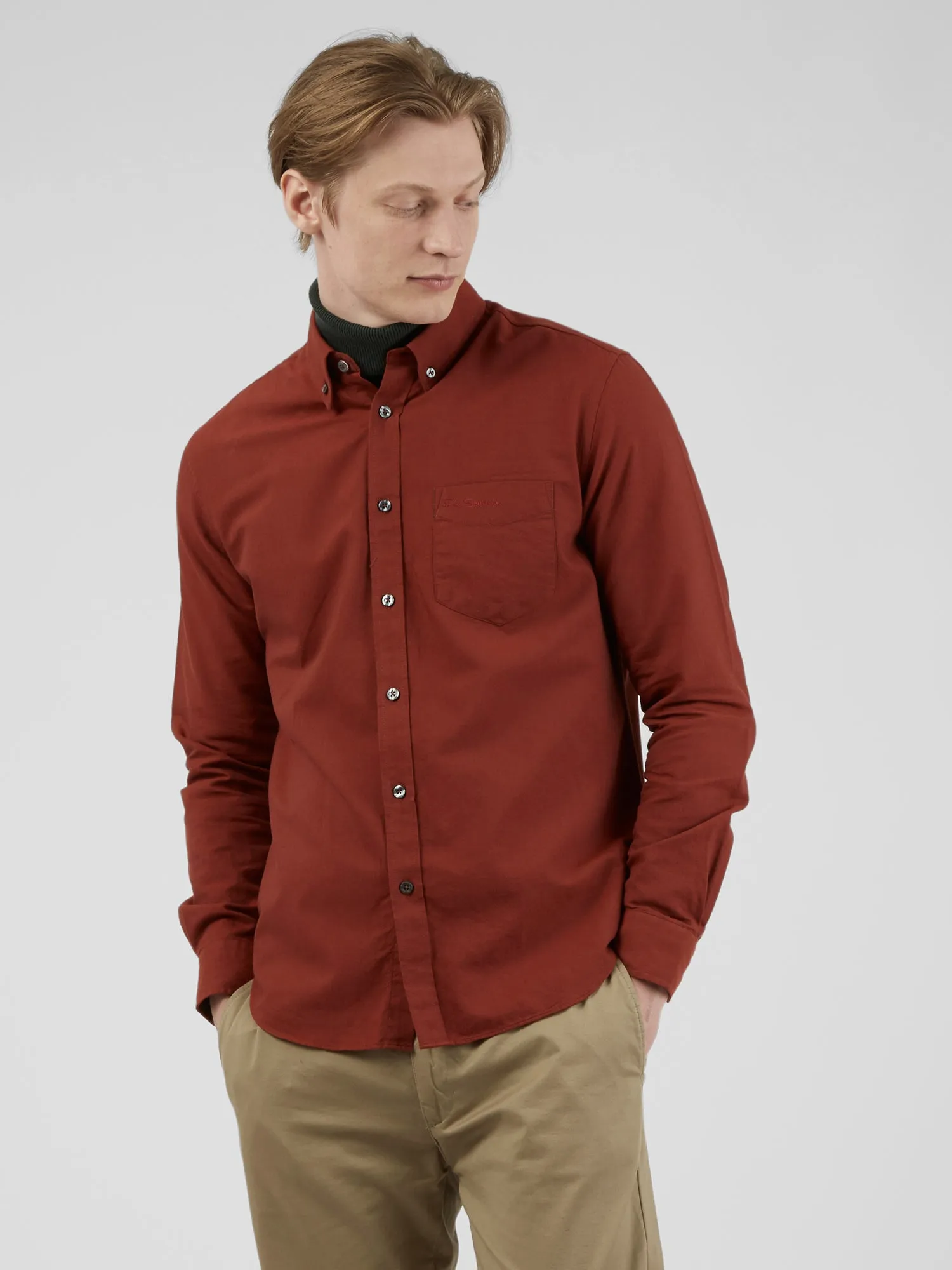 Signature Long-Sleeve Oxford Shirt - Burnt Orange