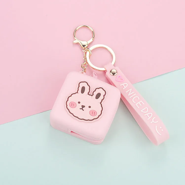 Square Storage Silicone Coin Pouch Keychain