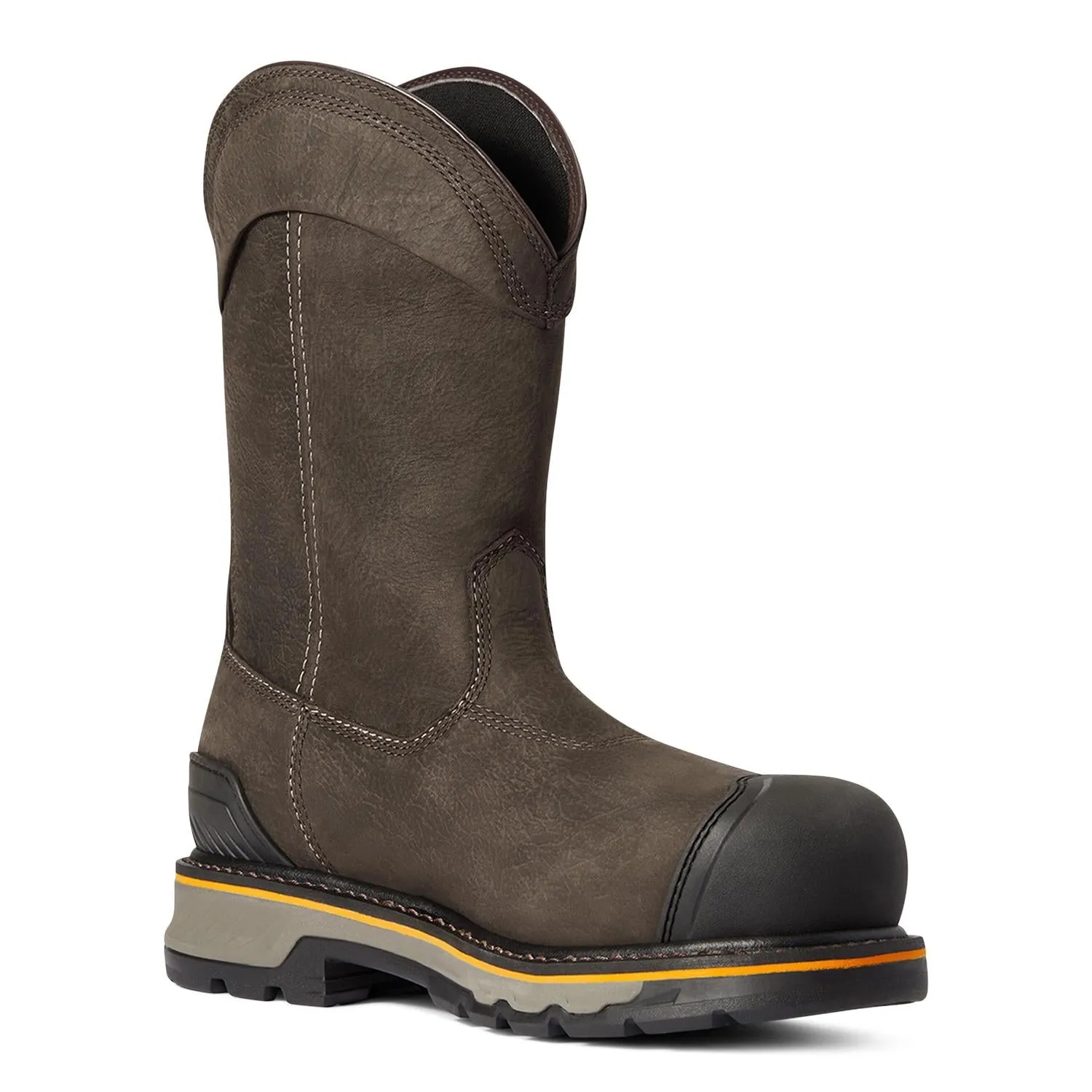 Stump Jumper Pull-On Waterproof Composite Toe Work Boot Iron Coffee