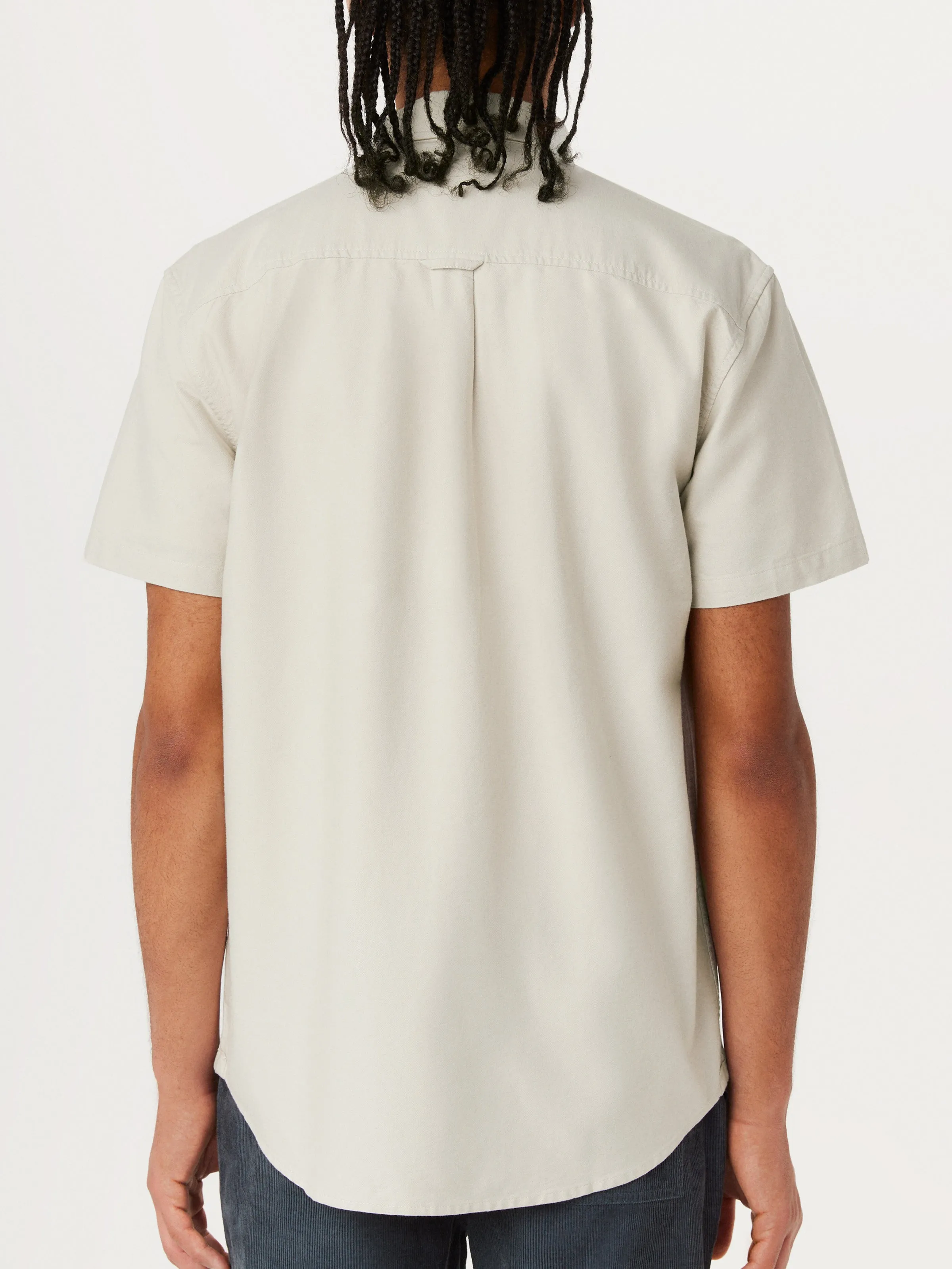 The Jasper Short Sleeve Oxford Shirt in Moonlight