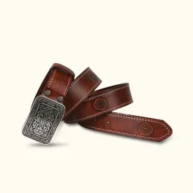 The Stitch Up – Double Needle Stitch Leather Western Belt for Men